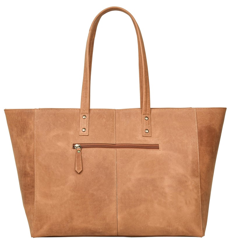 ANTONIO VALERIA Avery Cognac Leather Tote/Top Handle Shoulder Bag for Women - Image 3